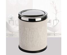 MGEM Bote de Basura, Cubo de Basura de Acero Inoxidable de la Basura, baño con bañera con Puerta corrediza Tipo Bote de Basura Grande Bote de Basura Interior de 10 litros (Color : E)