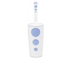 Flo Punto Set de Baño 6 Piezas - Set WC - Cepillo WC + Dispensador Papel Higiénico + Jabonera + Soporte para Cepillo de Dientes + Cubo Cosméticos + Vaso para Enjuague Bucal, Blanco