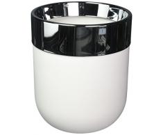 Umbra Junip Blanco desagüe de bañera Puede â Elegante cesto de Basura Papelera para baño con Elegante Tapa de Cromo de Acero Inoxidable para Sujetar y Ocultar Bolsa de Basura