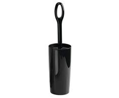 Conjunto de escobillero y portaescobillas baño de mDesign - De color negro