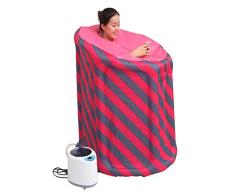 TUTOU Sauna De Vapor, Gran Cubo De Baño Plegable Inflable Portátil Que Reduce El Estrés Y La Fatiga En El Hogar Personal SPA Instrumento De Fumigación con Generador De Vapor,1.8L