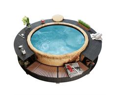 Festnight Artículo Ronda para Piscina para Jacuzzi Ratán Negro