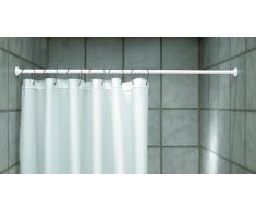 CUALITATIVA BARRA DE CORTINA DE DUCHA 140-260 cm BLANCO BARRA TELESCÓPICA! SPRING BARRA DE DUCHA blanco