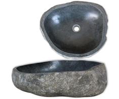 Lavabo Ovalado Rústico, Lavabo Stone de Piedra (Bloque errático) - Material de Piedra Natural, (30-35) x(25-30) x12 cm, Lavamanos Baño