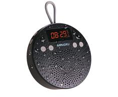 Radio de ducha Bluetooth 5.0 altavoz de ducha. 10 horas de tiempo de reproducción (batería de 1000 mAh), portátil, resistente al agua, manos libres, despertador, recargable mediante micro USB