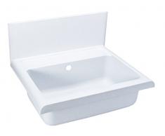 Cornat pared – Lavabo con desagüe/rebosadero, plástico, 550 mm, 1 pieza, granito, wagb5526