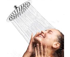 Acefy Cabeza de Ducha 8 Pulgadas Redonda Alcachofa Ducha Fija Acero Inoxidable 304 Cabezal Ducha Lluvia 20CM