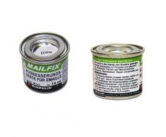 14 g lata mailfix Incluye Pincel y espátula - Recubrimiento de pasta fluida plástico para ausbessern de esmalte & Porcelana Elimina malware en espacios emaillierten superficies ZB lavadora bañera lavabo azulejos - 14 gramos, color blanco White