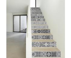 WALPLUS WFS045-Pegatinas de Azulejos Vintage en Blanco y Negro, mezcladas, 100 cm x 18 cm x 0,02 cm