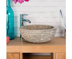 wanda collection Lavabo de Piedra para Cuarto de baño VESUBIO Gris Topo 40 cm