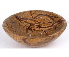 De la lluvia de diseño de bosque de colour marrón natural de la piedra de mármol de platillos para lavabo de cuarto de baño de las habitaciones 35 cm x 12 cm (DEB0048)