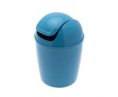 Frandis P350202 - Papelera tamaño mini para baño (plástico, 1,3 L, 12,5 x 12,5 x 19 cm), color turquesa