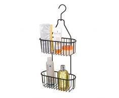 simplywire - Cesta de Ducha Colgante de 2 Niveles - Estante Organizador de baño - Resistente a la corrosión - sin Taladro