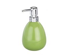 Wenko Polaris Dosificador Jabón 0.39 L, Cerámica, Verde, 9x9.5x16 cm