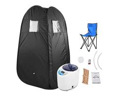 ZFF Portátil Sauna De Vapor Cabina Casa SPA Mujer Adelgazar Perdida Peso Desintoxicar Tienda Sauna Control Remoto Generador De Vapor Máquina (Color : Black)