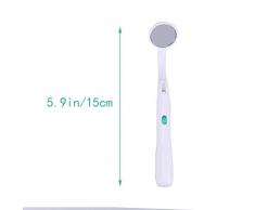 Healifty Espejo dental 2pcs con espejo de boca oral ligero Espejo de inspección dental (verde y naranja)