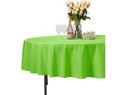 VEEYOO Mantel Redondo 100% Poliéster Paño de Ducha Circular Nupcial - Cubierta de Mesa de Cena Suave y sólida para la Boda Partido Restaurante (Manzana Verde, Redono 229 cm)