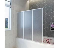 vidaXL Pantalla de Ducha Bañera Pared de Ducha Pantalla de Vapor 117 x 120 cm 3 Paneles Plegables