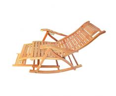 Silla Gravedad Cero Tumbonas Tumbona De Bambú Tumbona Mecedora - Reclinador Ergonómico De Madera para Jardín Patio Piscina Sauna, Soporte 200 Kg