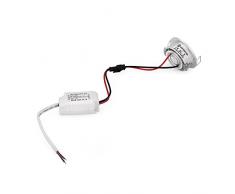 3 W empotrable Mini ajustable armario COB Spot lights agujero tamaño 40 - 45 mm), color plateado