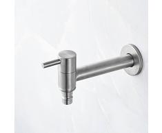 Grifo de pared de acero inoxidable con agua fría, lavabo, lavabo, lavadora, grifos de jardín, níquel cepillado