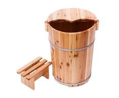 NUBAOgy Cubo De Fumigación, Barril De Baño De Pie De Abeto, 40 Cm De Alto Engrosado con Bañera De Pie, Masaje, Sauna, Aguas Termales, Hogar