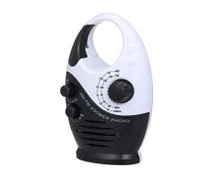 Moniel Mini Radio de Ducha Am/FM Cuarto de baño Radio Impermeable Radio Colgante Música Radio Altavoz Incorporado (sin incluir la batería)