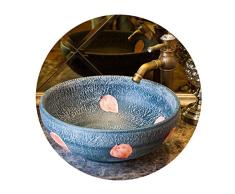 Lavabos Esquina Lavamanos Fregadero Cuarto De Baño Cerámica Recipiente Redondo Fregadero De La Cocina En Casa (Color : Sink*1, Size : 41 * 15cm)
