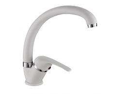 Ambrosiana sei1406whi grifo mezclador fregadero cocina/colada con caña alta Serie Sei (latón color Ventilador a bajo agua, blanco