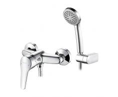 Ibergrif Roma, Grifo de Ducha, Mezclador de Duchas Monomando para Instalación en Pared, Cromo