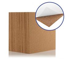 Azulejos de corcho natural de 300 x 300 mm (4 mm de grosor) (autoadhesivo) para suelo/pared/bricolaje (paquete de 25)