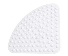 Shirylzee - Alfombrilla Antideslizante para bañera, diseño de triángulo, con Agujero de Drenaje para Ducha o bañera, PVC, Blanco, Small