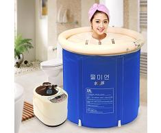Neilyn Sauna Bañera Doble uso Bañera plegable Bañera barril Bañera para adultos Bañera inflable Espesar bañera medicinal Niños Inflables Piscina antideslizante con sauna Motor de vapor ( tamaño : 65*70 )