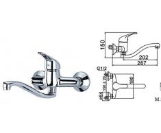 GRIFO MONOMANDO FREGADERA PARED CAÑO BAJO M-5