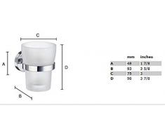 SMEDBOÂ âÂ Soporte con Vaso de Cristal, Porcelana, Plata, 7,5Â x 10Â x 14,5Â cm