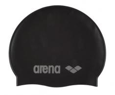 Arena CLASSIC SILICONE JR Gorro de natación, Unisex niños, black/silver, Única