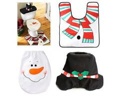 3pcs/set decoraciones de Navidad Feliz Santa tapa de inodoro y alfombra baño Set Kit para cojín – asiento para inodoro con tapa para inodoro