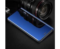 HMTECH Galaxy S8 Funda Espejo Mirror Cuero de PU Bookstyle Swag Flip Leather Protector de Cuerpo Completo Carcasas Case para Samsung Galaxy S8,Blue Mirror PU