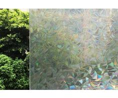 Rabbitgoo Pegatina de Ventanas Adhesiva Pegatina Privacidad Efecto 3d Decorativa para Cristal Electrostática Control de Calor Anti UV 2 pies por 6.5 pies (60 *200 cm)