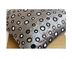 Mirror Shimmer - Decorativa Funda de Cojin 40 x 40 cm, Square Gris Plata Terciopelo Espejo y Bordado Negro