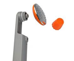 Qbuds - Alcachofa de ducha de mano para bidé, portátil, recargable, con batería recargable, para camping, senderismo, viajes, (dos cabezales de ducha reemplazables)