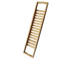 QKP Bañera Bandeja para Carrito Bamboo SPA Bañera Organizador para Carrito Libro De Jabón Tableta De Vino Soporte De Toalla Fondo Antideslizante