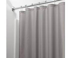 iDesign Cortinas de baño de tela, cortina impermeable de poliéster con tamaño de 183,0 cm x 183,0 cm, cortina de ducha lavable con borde reforzado, gris