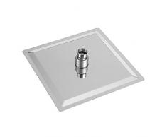 Fdit 20 x 20 cm Cabezal de Ducha de Lluvia de Acero Inoxidable Cabezal de Ducha Cuadrado Sólido Pulverizador de Baño