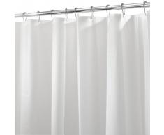 iDesign Cortinas de ducha de tela, impermeable, resistente al moho, 183,0 cm x 183,0 cm, 12 ojales de metal, Blanco Escarcha (Frost)