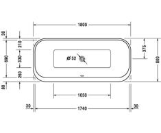 Duravit happy d.2 - Bañera happy d2 1800x800mm exenta faldon interruptor