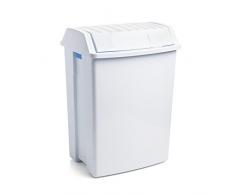 Tatay 1100901 Papelera con Tapa Basculante, Blanco, 49 L