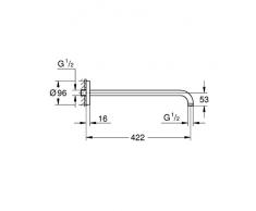 GROHE - Brazo de ducha Rainshower 422mm blanco - Ref: 26 146 LS0