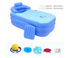 Práctica bañera inflable portátil para niños de adulto Sauna Bath La bañera plegable QLM-bañera inflable y baño de inmersión inflable (Color: azul) , blue , 160cm