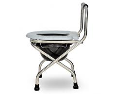 MLMHLMR Silla de Ducha Plegable Silla de baño Silla de Inodoro Respaldo de Las Mujeres Embarazadas Silla Vieja con Orinal sólido Acero Inoxidable Resistente al Agua Silla de Ducha